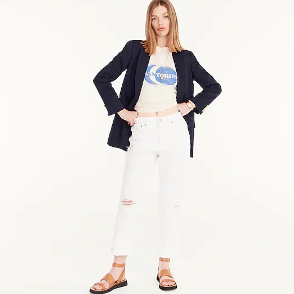 J. Crew White Boyfriend Jeans
